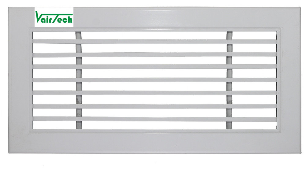 Central air conditioner heater vent registers linear vent louvers