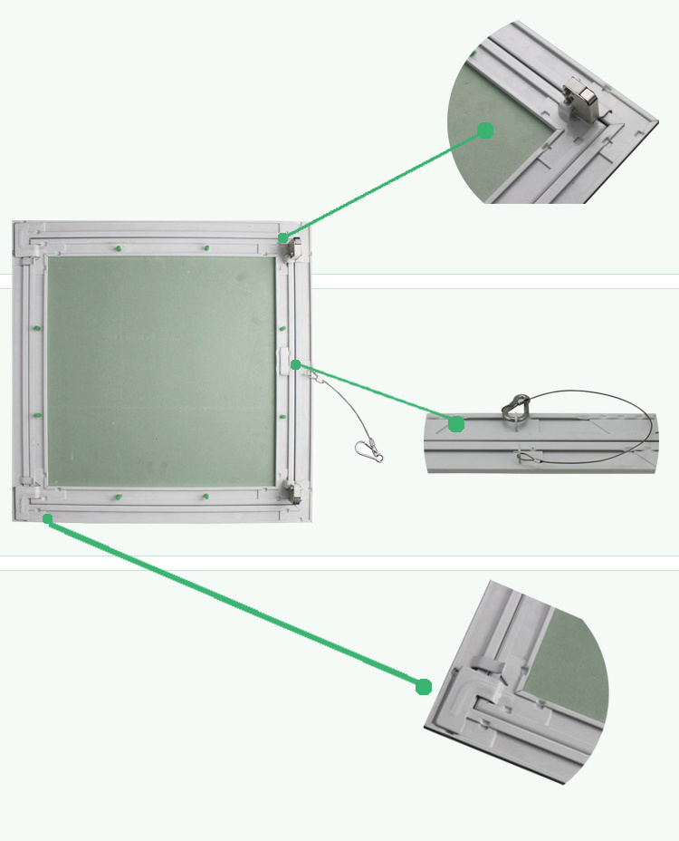 gypsum board suspended spring loaded press open ceiling access panel