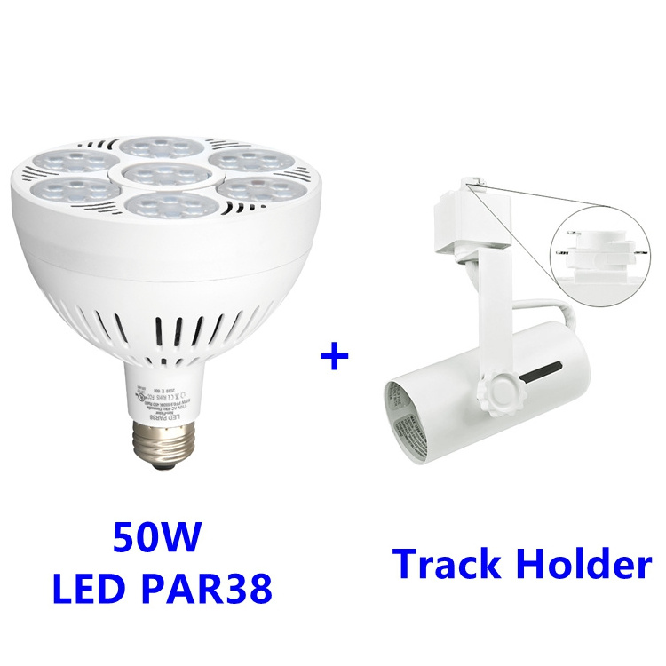 Vakesun led par 38 bulb spotlight 3000k 3500k 6000k 8000k 55w 60w par38 led dimmable with track holder