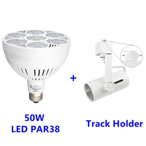 Vakesun led par 38 bulb spotlight 3000k 3500k 6000k 8000k 55w 60w par38 led dimmable with track holder