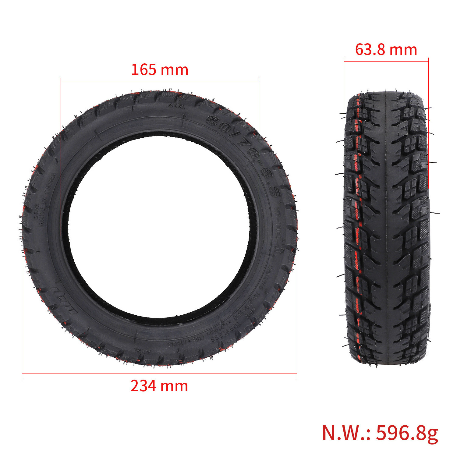 Ulip 10 inch 60/70-6.5 off-road vacuum tires for Ninebot Max G30 tires with air nozzles for electric scooters