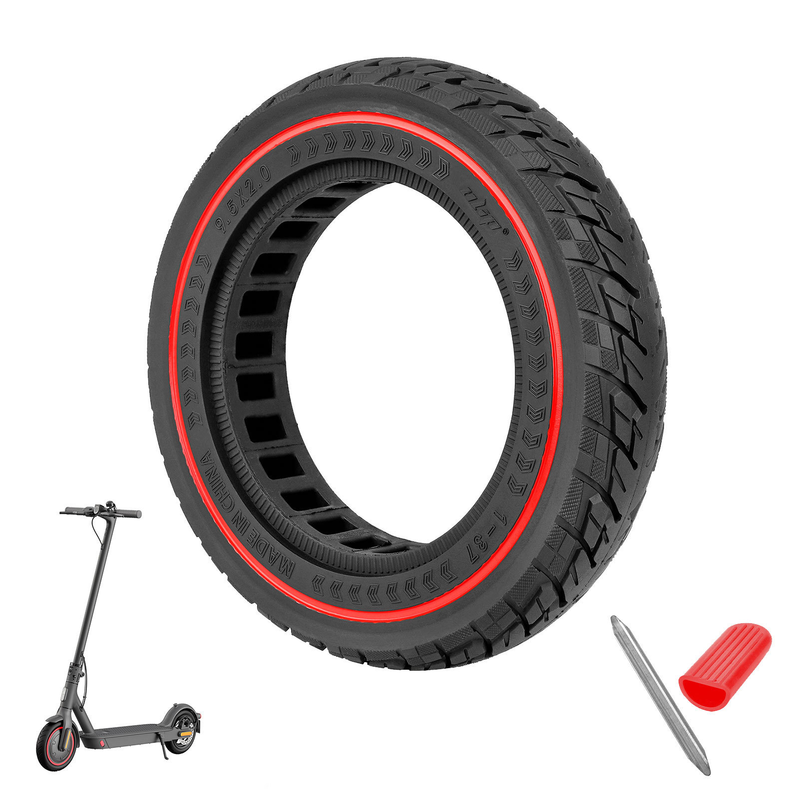 Ulip 9.5x2 Solid Tire For Xiaomi M365 Pro Pro2 1S MI3 And 8.5 inch Scooter Rubber Tire Front Rear Wheels Tyres