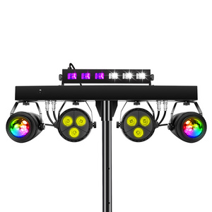 5in1 DJ Lights With Stand Stage Party Bar Light Set LED Par Strobe UV Sound Activated Lighting For Disco Wedding Church Band