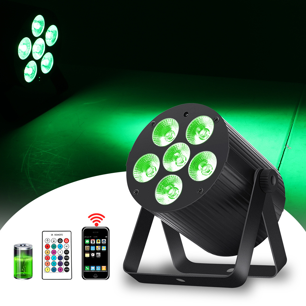 VALAVA 6Pcs 6W LED Uplights Spotlights RGBWAUV 6in1 Battery Operated Rechargeable DMX Small Stage Home Garden Led Par Light