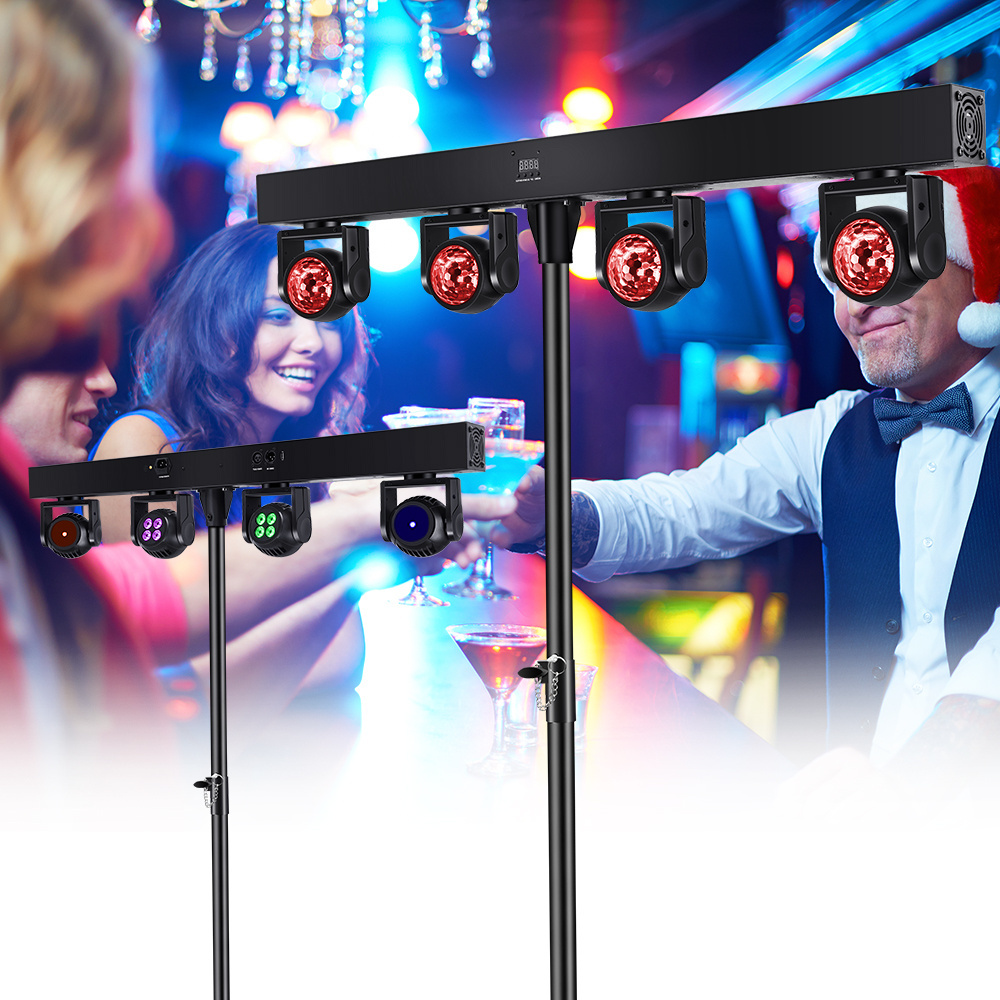 Professional Portable Dj Lights Disco Dj Equipment Gig Bar Rgbw Double Sides Moving Head Led Par Bar Stage Lighting With Stand