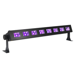 VALAVA 8Pcs UV LED Black Light Beam Lights Bar with Power Cord and Switch Waterproof Party Tree Disco Lamp Wall Wash Bar Light