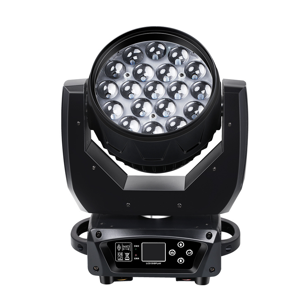 Good Selling 19*15W LED Wash Zoom Moving Head Beam Light Stage Disco Bar Party Wedding KTV Performance RGBW