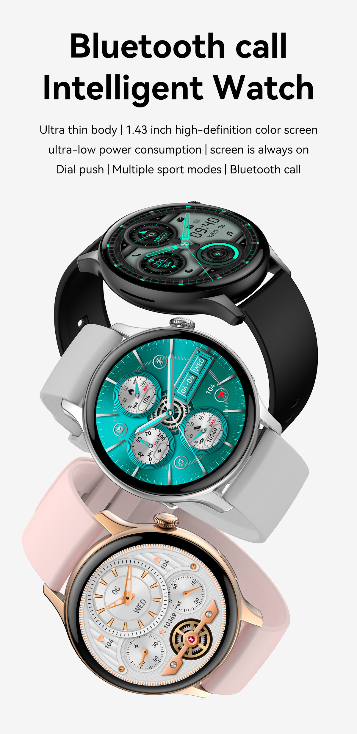 VALDUS 2023 Round Smartwatch AMOLED HK85 NFC montre connecte Ip68 Waterproof Wearable Device Fashion Smart Watch