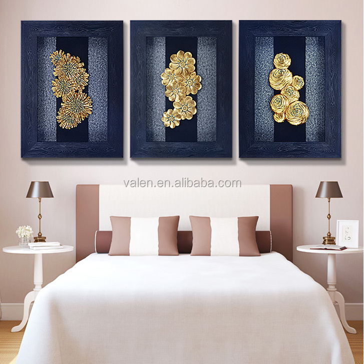 63X85CM Wholesale Wall Art Deep Gold Resin Shadow box frames picture