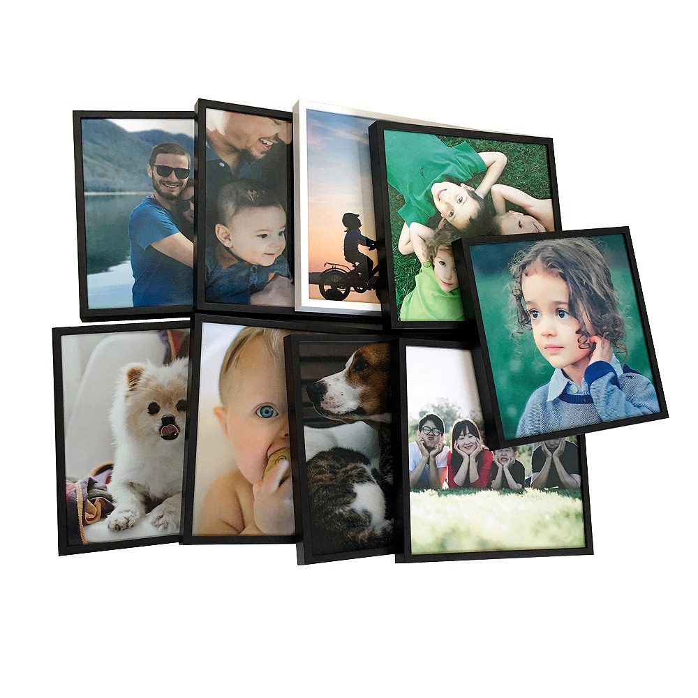 New Product Wholesale Lovely Sticker Square Picture Restickable Mix Tiles Photo Frames 8x8 Plastic ABS Digital Printing