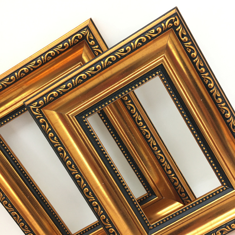 Professional Customized Size Color Fancy Pattern White Photo Frames,Gold Picture Frame