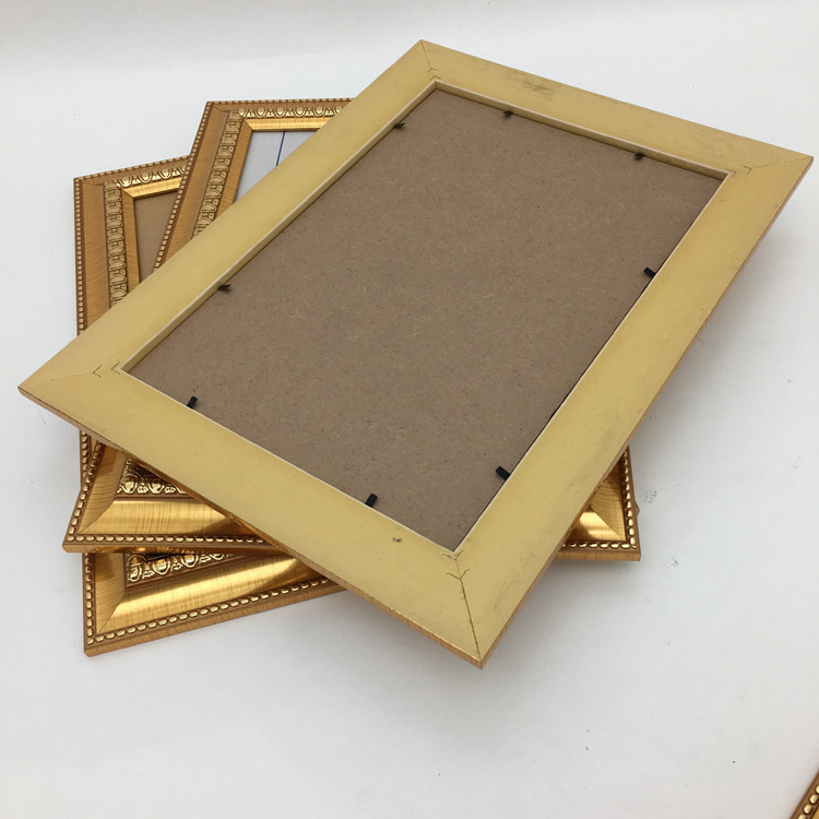 Professional Customized Size Color Fancy Pattern White Photo Frames,Gold Picture Frame