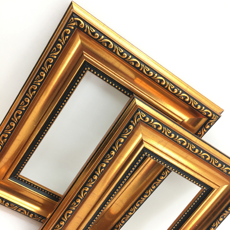 Professional Customized Size Color Fancy Pattern White Photo Frames,Gold Picture Frame