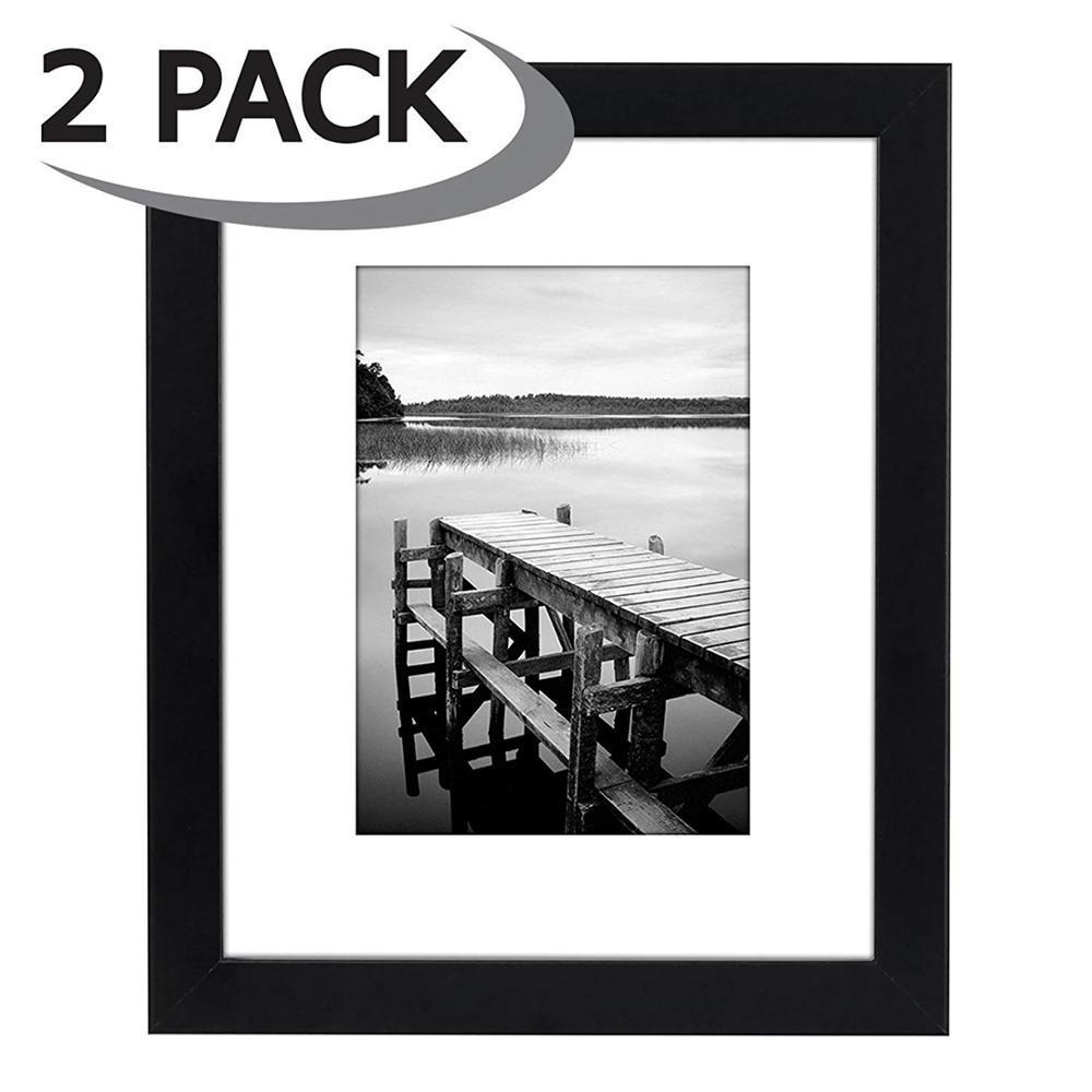 8x10 Black Picture Frames - Display Pictures 5x7 with Mats - Display Pictures 8x10 Without Mats