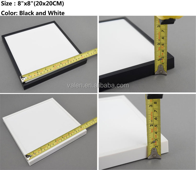 Wholesale White Black Sticker on Wall Adhesive Light Weight Creative Removable Tiles Picture Photo Frames 8x8