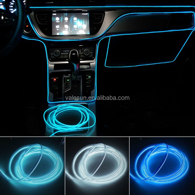 Car Interior Lighting Usb Neon Glowing Strobing Electroluminescent Wire lamp Ambient Lighting Kits For Car Led Strip Lights