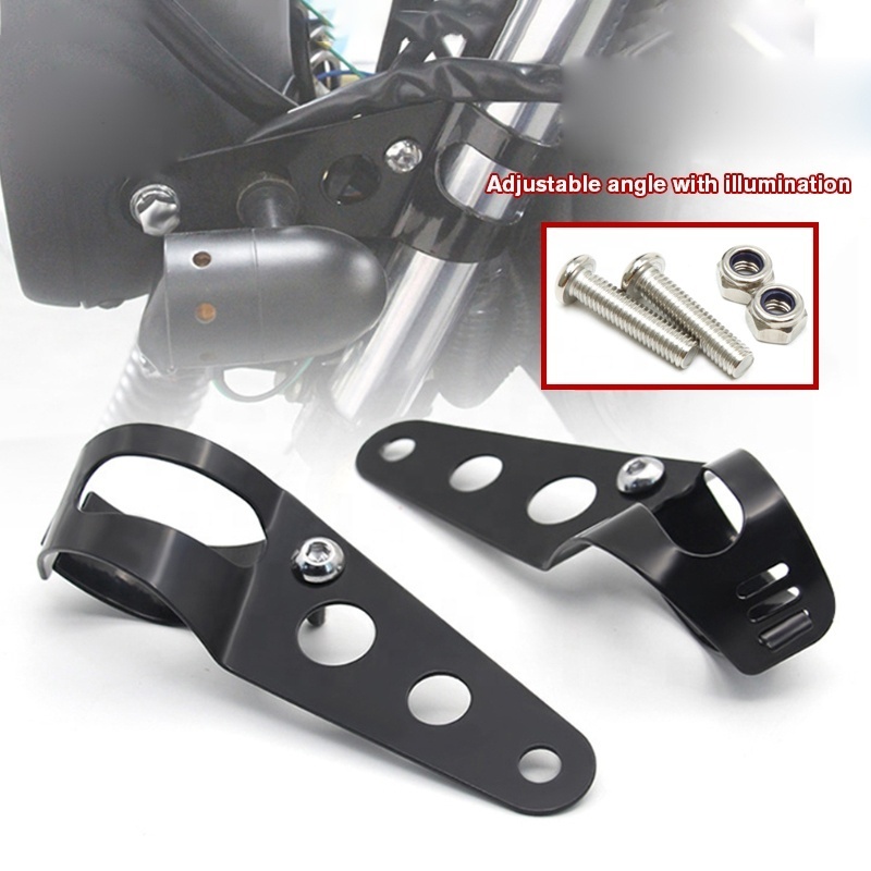 New arrival Universal Motorbike Headlight Mounting Bracket Black 34mm-38mm Fork Tube For Harley Chopper Bobber