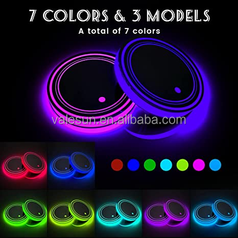 New Car LED water cup mat Car interior atmosphere lights Intelligent light sense others car light accessories custom logo