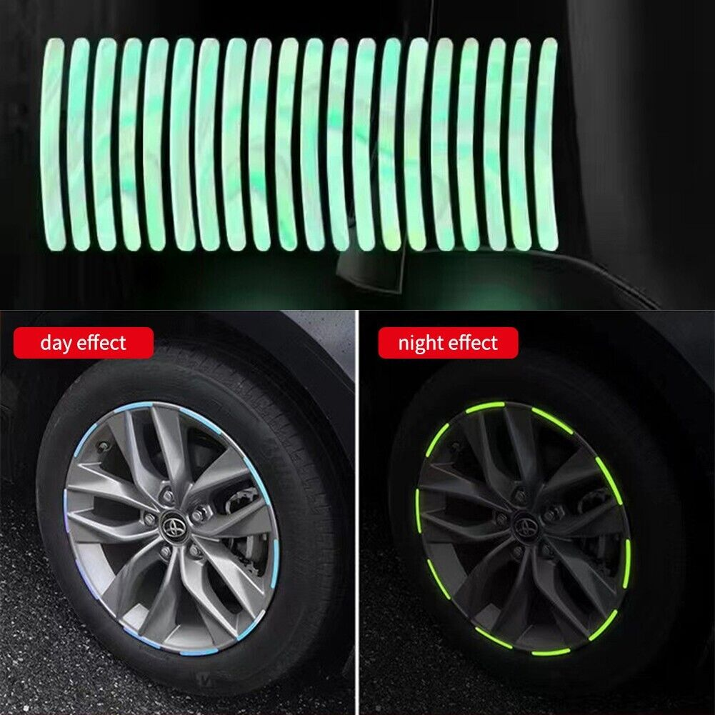 new arrival 20pcs Car Wheel Hub Reflective Sticker Car Wheel Sticker For Night Driving Car Luminous Hub Sticker ambient light