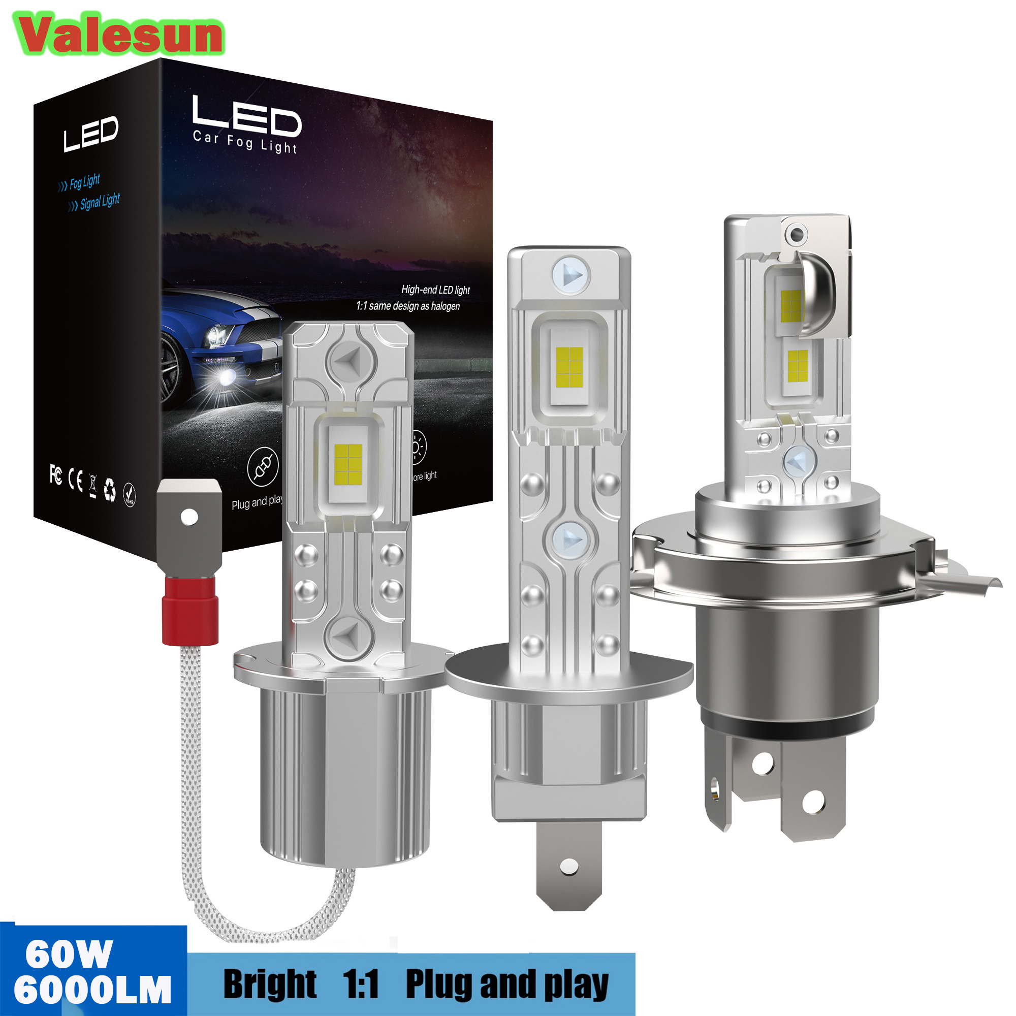 Factory V1 led headlight csp chip 80w 8000lm plug and play bulb H1 H3 H4 9005 9006 H7 H11  for auto lighting system