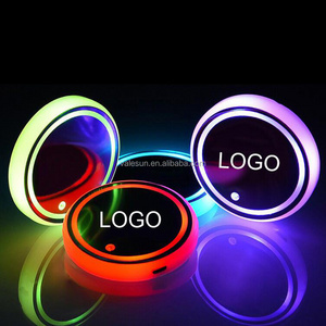 New Car LED water cup mat Car interior atmosphere lights Intelligent light sense others car light accessories custom logo