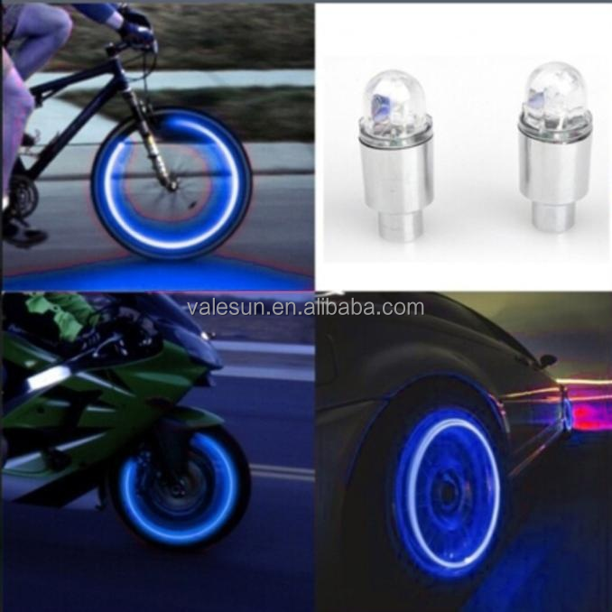 4pcs Bike Wheel Light Car Motorcycle Bicycle Wheel Lights Tire Tyre Valve Hat Flash Led Light Spoke Lamp Auto Accessories Car