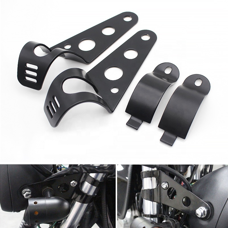 New arrival Universal Motorbike Headlight Mounting Bracket Black 34mm-38mm Fork Tube For Harley Chopper Bobber