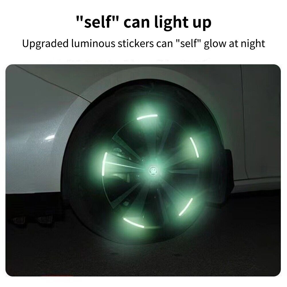 new arrival 20pcs Car Wheel Hub Reflective Sticker Car Wheel Sticker For Night Driving Car Luminous Hub Sticker ambient light