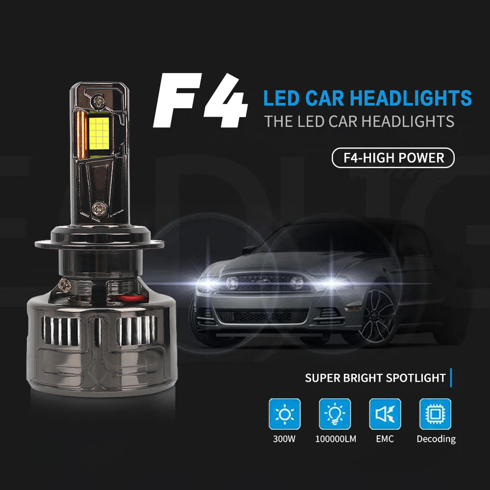 High Lumen F4 Auto Lighting System Universal Car Headlamp Auto Head Light 9005 9006 H11 H7 H4 Bulb Car Led Headlight