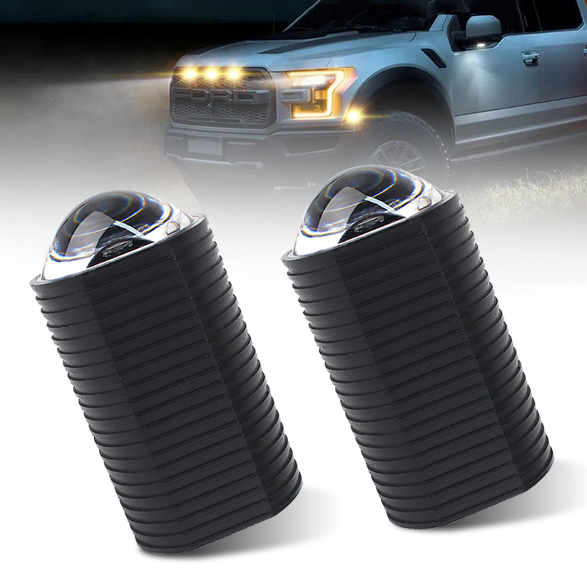 Newest Car hidden Grille Lights External Amber white LED Lights Led Front Grille Lights driving fog lamp For for truck