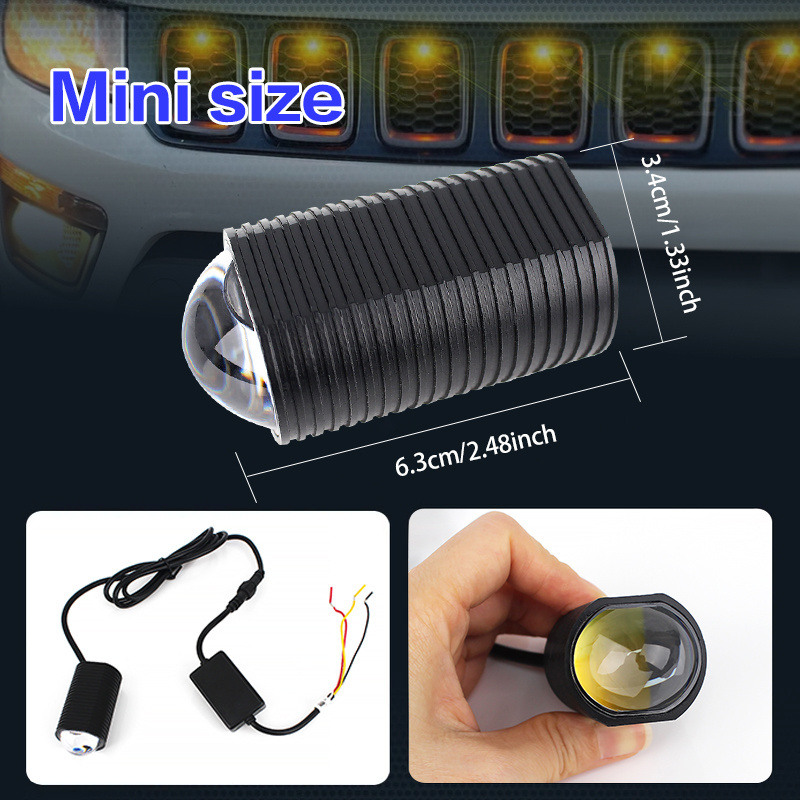 Newest Car hidden Grille Lights External Amber white LED Lights Led Front Grille Lights driving fog lamp For for truck