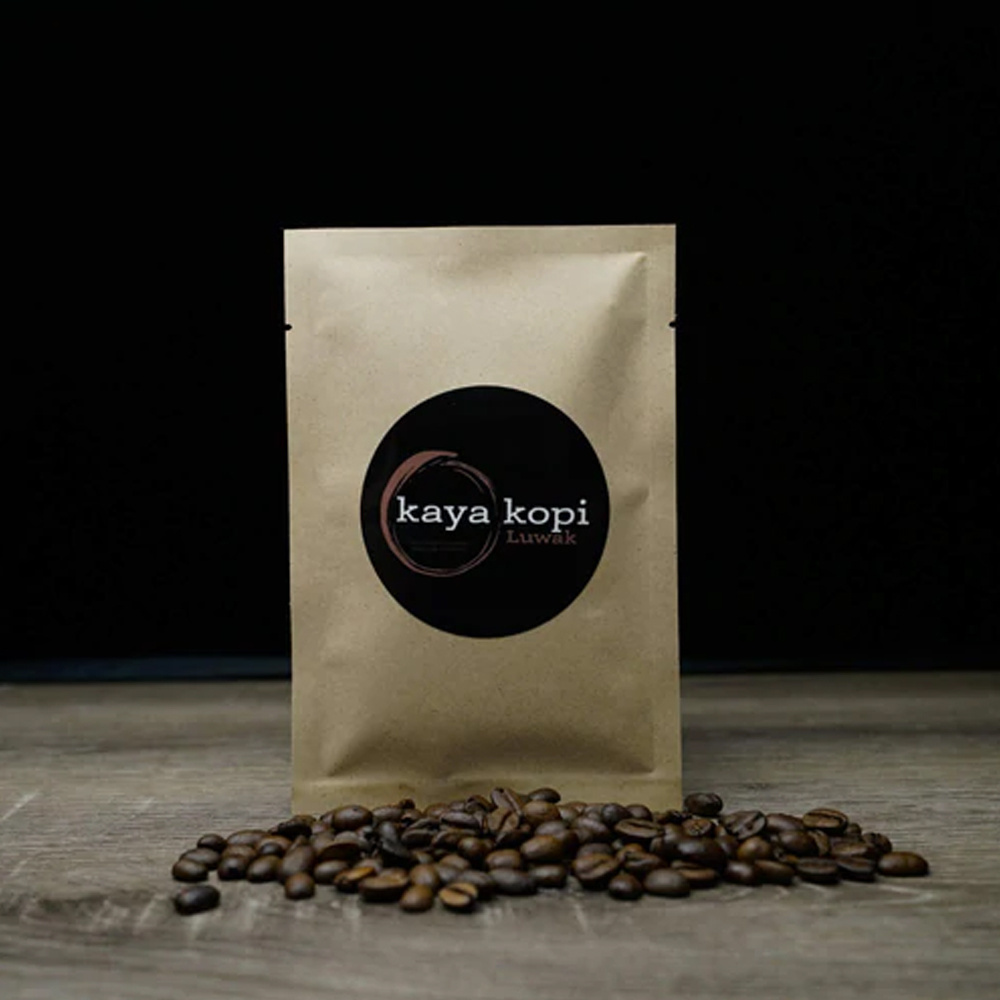 Premium Kopi Luwak Wild Palm Civets Arabica Dark Roast Coffee Beans 25 Grams Made in Indonesia