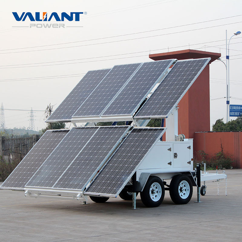 solar power generator 50kw of mobile solar trailer for DC24V