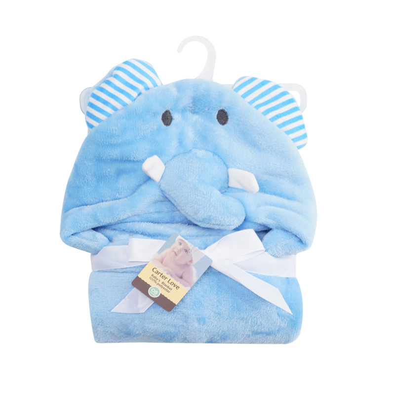 wholesale soft animal head  blanket 75*100cm Baby bedding Swaddle Plush Wrap Blankets