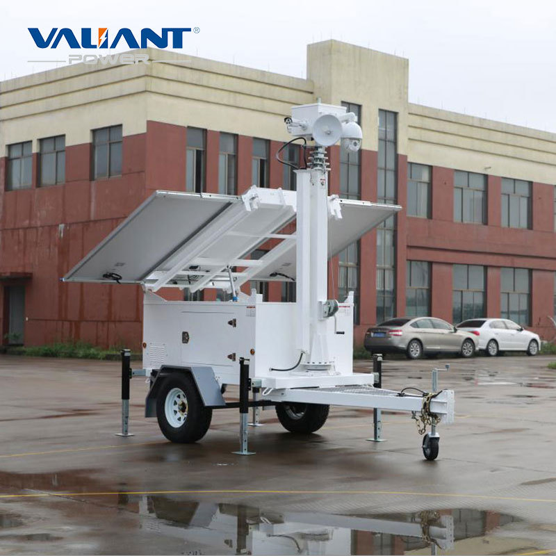 Valiant mobile security construction camera trailer