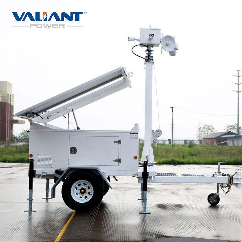 Valiant mobile security construction camera trailer