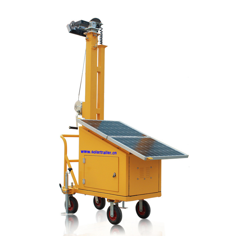 Mini Mobile portable Solar trailer for camera security CCTV camera system