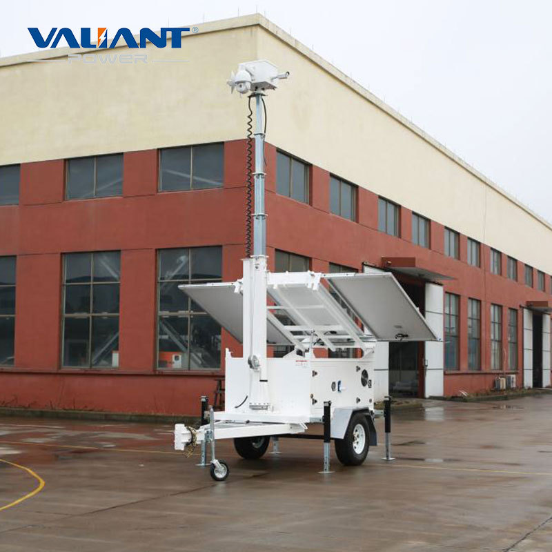 Valiant mobile security construction camera trailer