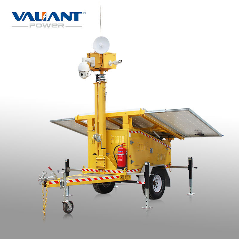 solar energy mobile CCTV trailer of video surveillance system