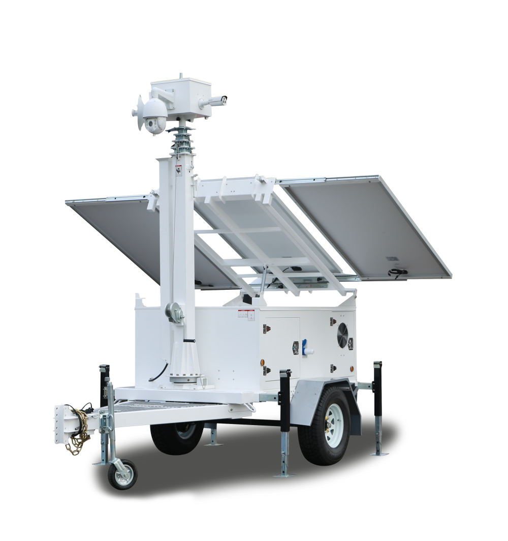 Valiant mobile security construction camera trailer