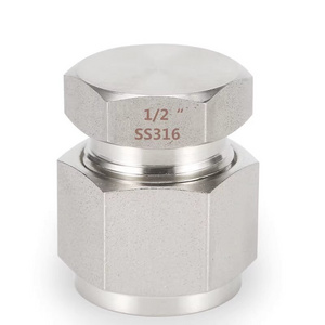 Stainless Steel Compression Fittings 3/8" Tube End Instrumentation Connector 6000 Psi Double Twin Ferrule Tube caps