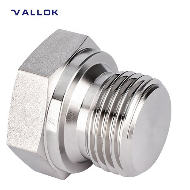 Swagelok type fittings 316 stainless steel compression Pipe Thread Fittings forged male hex pipe plug