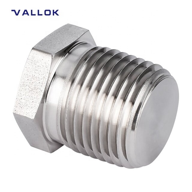 Swagelok type fittings 316 stainless steel compression Pipe Thread Fittings forged male hex pipe plug