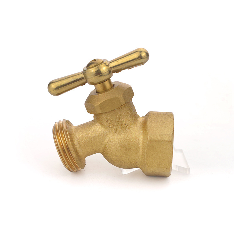 NPT 1/2 3/4 MIP Water Hose Bib Tap Golden Supplier Brass Garden Bibcock in Stock