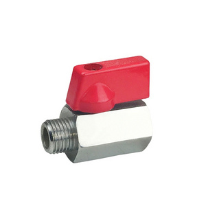 1/4" - 3/4" M-BSP x F-BSP Valogin 232 psi Chrome Plated Brass Mini Ball Valve