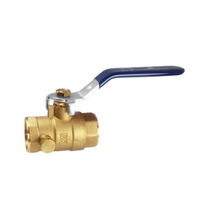 NPT 1/2 3/4 inch High Pressure lpg Waste Water Brass Ball Valve with Copper Drain Valve