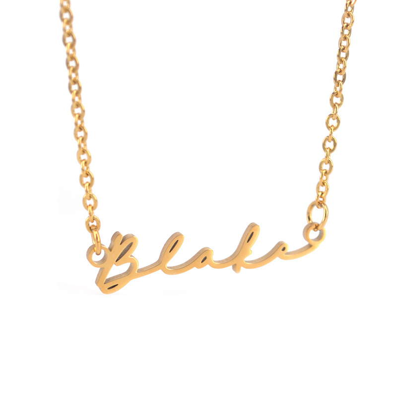 Custom Stainless Steel 18K Gold Plated Name Necklace Personalised