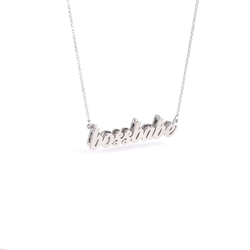 Custom stainless steel Personalized double layer Silver name necklace