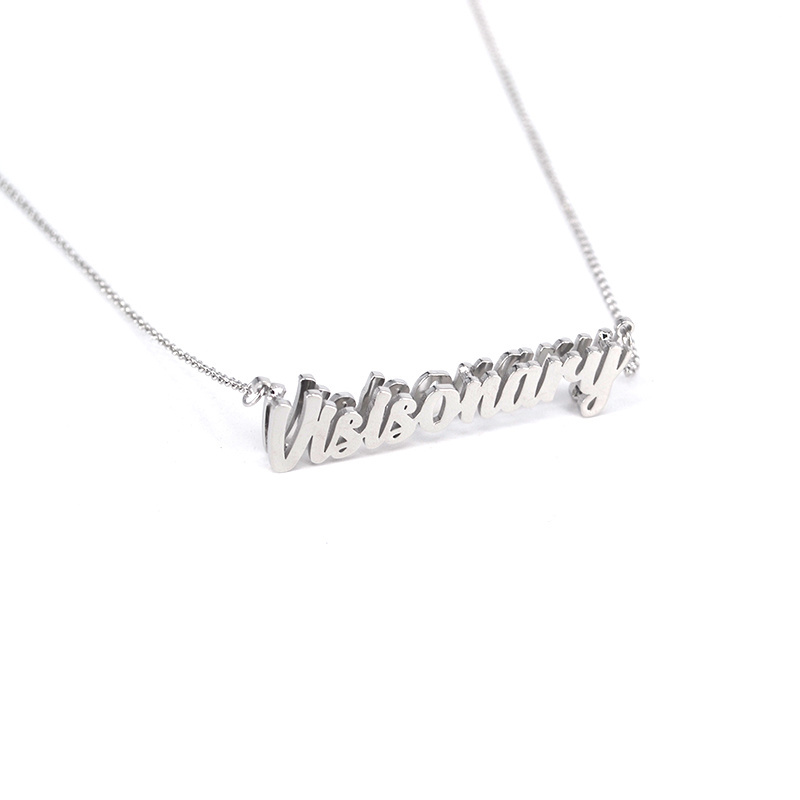 Custom stainless steel Personalized double layer Silver name necklace