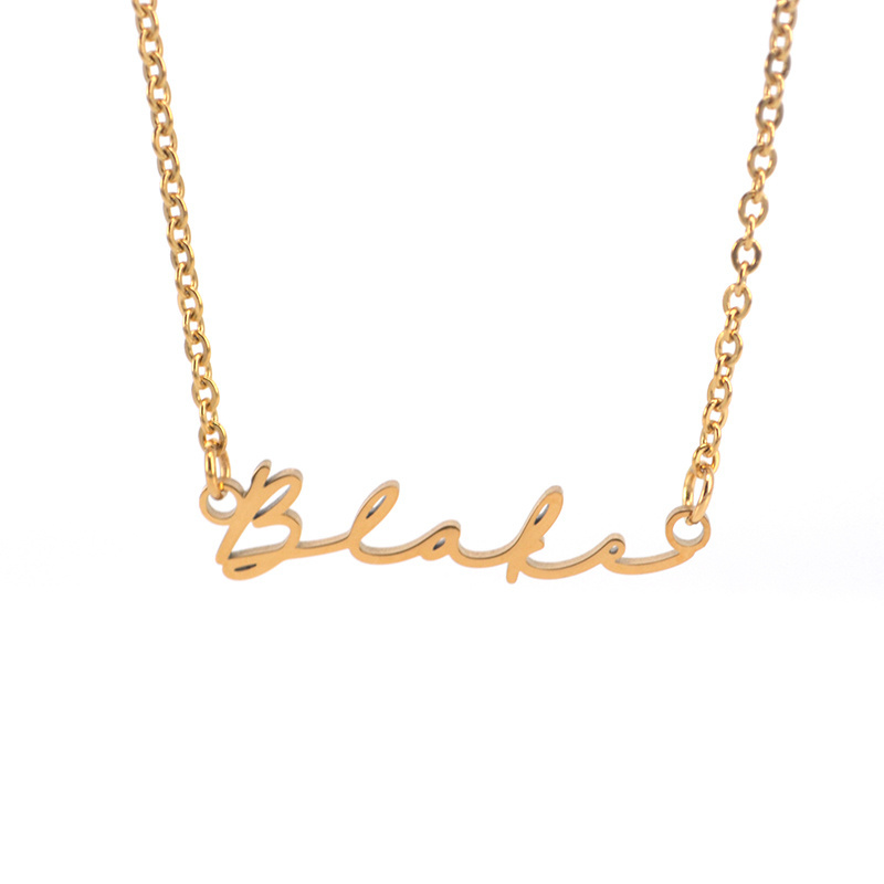 Custom Stainless Steel 18K Gold Plated Name Necklace Personalised